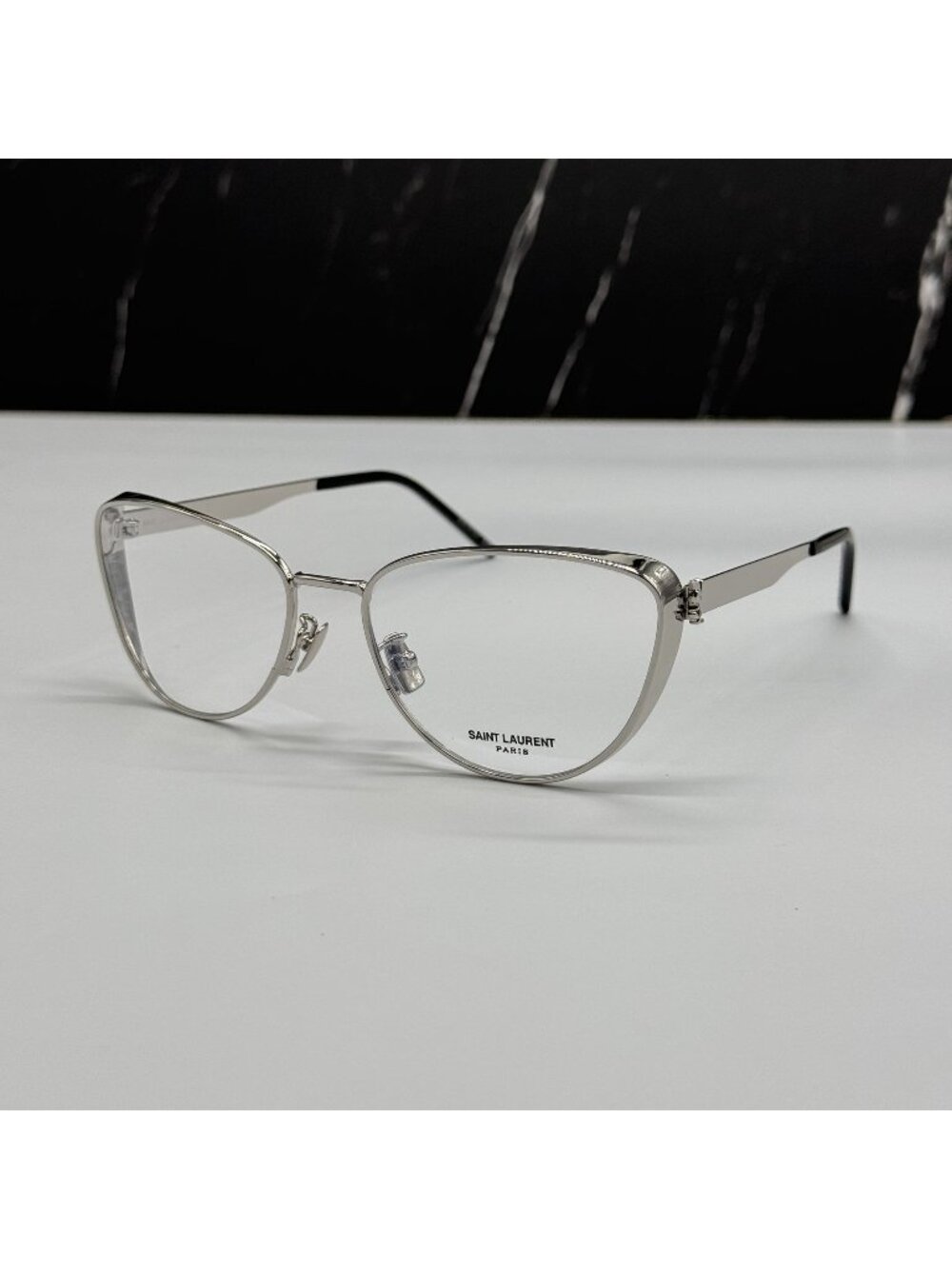 Saint Laurent SL M92 001Silver Metal Cat Eye Eyeglasses New